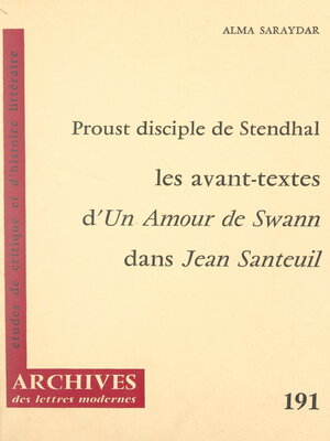 cover image of Proust disciple de Stendhal